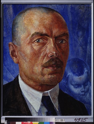 Autoportrét. Obraz Kuzmy Sergejeviče Petrov Vodkin (Petrov-Vodkin) (Kuzma Petrov Vodkin) (Petrov-Vodkin) (1878-1939), olej na plátně od Kuzma Sergeevich Petrov Vodkin