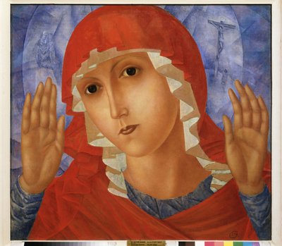 Panna soucitu. Malba Kuzmy Sergejeviče Petrova Vodkina (Petrov-Vodkin) (Kouzma Petrov Vodkin) (Petrov-Vodkin) (1878-1939), olej na plátně od Kuzma Sergeevich Petrov Vodkin