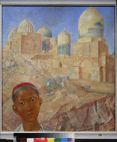 Nekropol Shah I Zinda. Samarkand (Uzbekistán). Peinture de Kuzma Sergejevič Petrov Vodkin (Petrov-Vodkin) (Kouzma Petrov Vodkin) (Petrov-Vodkine) (1878-1939), huile sur toile od Kuzma Sergeevich Petrov Vodkin