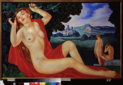 Bacchante. Obraz Kuzmy Sergejeviče Petrov Vodkin (Petrov-Vodkin) (Kouzma Petrov Vodkin) (Petrov-Vodkin) (1878-1939), olej na plátně od Kuzma Sergeevich Petrov Vodkin