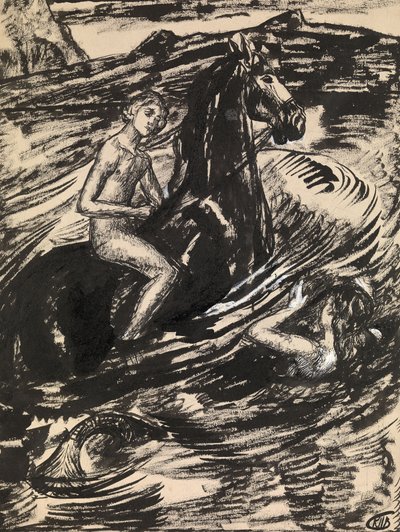 Ilustrace pro Princeznu přílivu od Michaila Lermontova od Kuzma Sergeevich Petrov Vodkin