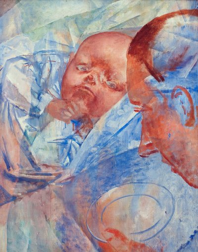 Matka a dítě - Petrov-Vodkin (Petrov Vodkin), Kuzma Sergejevič (1878-1939) - 1922 - Olej na plátně - 64,2x50,3 - Soukromá sbírka od Kuzma Sergeevich Petrov Vodkin