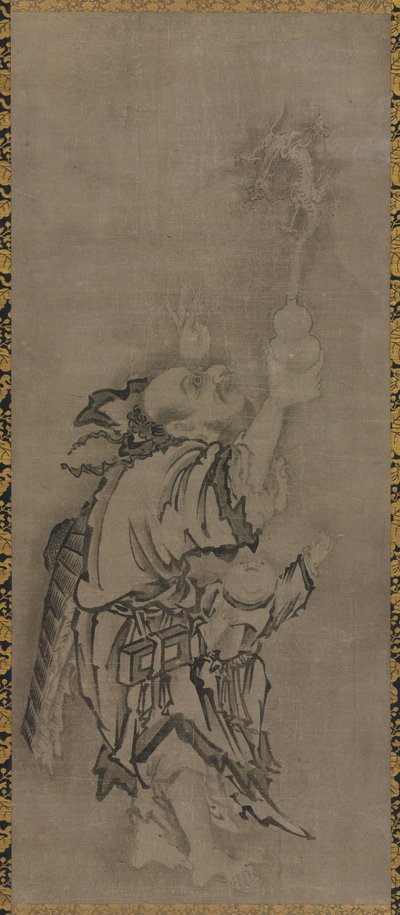Hotei s Daoist Immortals: Immortal with Gourd and Dragon, c. 1575-1600. od Kyūseki Tomonobu