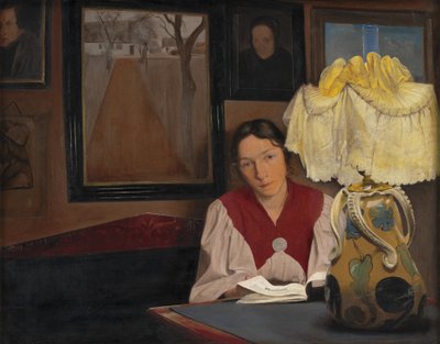 Umělcova žena od Lamplight od Laurits Andersen Ring