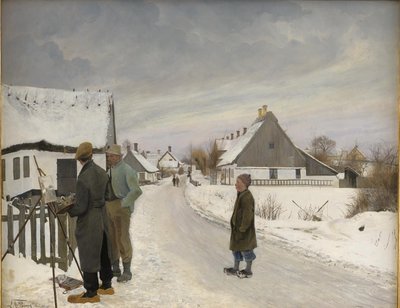Malíř ve vesnici od Laurits Andersen Ring