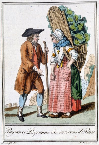 Rolník a rolník z Paříže - v “”Encyklopedie cest”” od J. Grasset St Sauveur, Deron, Paříž od L.F. Labrousse