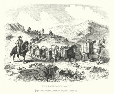 The Pack-Horse Convoy (rytina) od L. Huard