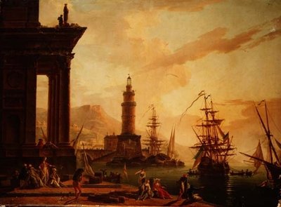 Capriccio středomořského přístavu s holandskou fregatou a další lodní dopravou od La Croix de Marseilles