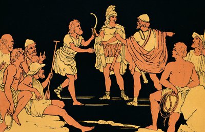 „Pokání Neoptolema“, 1880 od Lachmann
