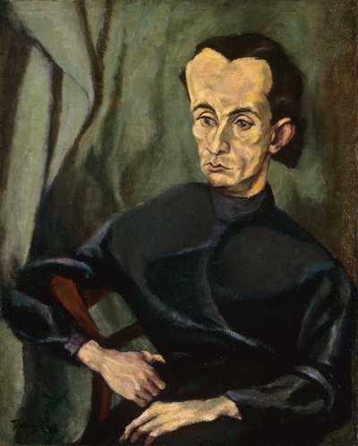 Portrét Lajose Kassaka (1887-1967), Tihanyi, Lajos (1885-1938). Olej na plátně od Lajos Tihanyi