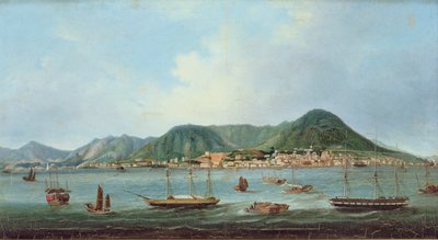 Harbour at Hong Kong, c.1830-40 (olej na plátně) od Lam Qua (attr. to)