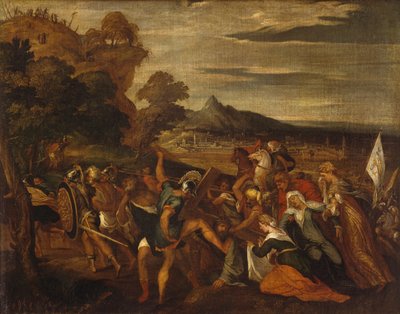 Cesta na Kalvárii od Lamberta Sustrise (cca 1515-po 1560) od Lambert Sustris