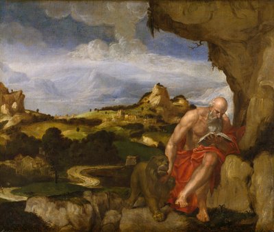 St Jerome in the Wilderness, polovina 16. století od Lambert Sustris