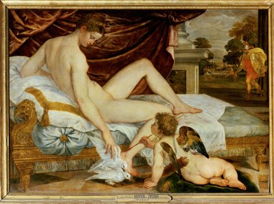 Venuše a láska - Venus and Amor ... od Lambert Sustris