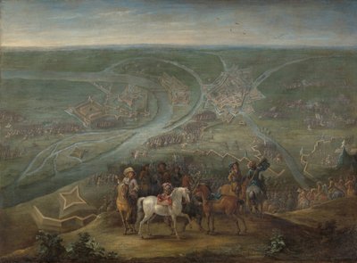 Francouzští velitelé při obléhání Rheinbergu, 1672 od Lambert de Hondt (II)