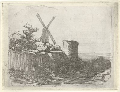 Zřícenina s mlýnem od Lambertus  Hardenberg