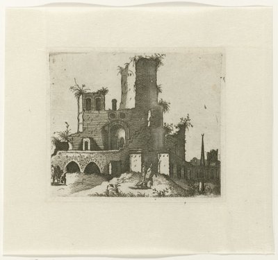 Ruïne se setkal s rechthoekige toren Kresby ruin různých výrobců velmi užitečné pro malíře a další umělce tohoto druhu (název série) od Lambertus Suavius