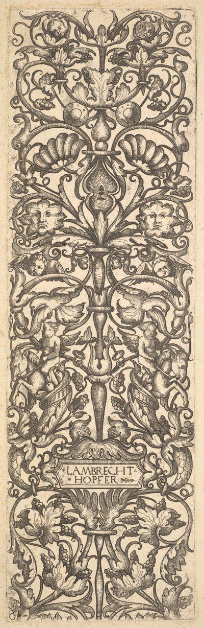 Svícen s putti na kozy uprostřed, ca. 1525-50. od Lambrecht Hopfer
