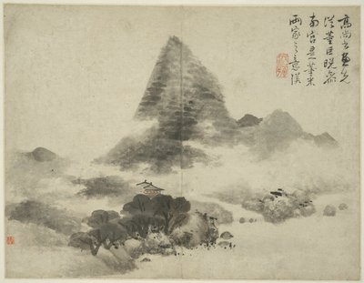 Krajina ve stylu starých mistrů: po Gao Shangshu, po Dong Yuan (aktivní 937-975) a Ju Ran a později ve stylu Mi Fu (1051_-1107) od Lan Ying