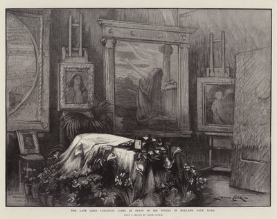 Zesnulý lord Leighton ležící ve státě ve svém studiu na Holland Park Road od Lance Calkin