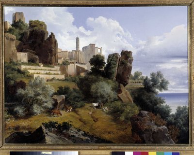 Pohled na Roquebrune, Itálie (olej na plátně) od Lancelot Théodore Turpin de Crissé de Crissé