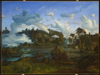 Dřevěné železo, Bergsee od Lars Hertervig