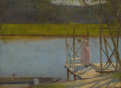 Žena vedle člunu, kolem 1875-85 od Laszlo Mednyanszky
