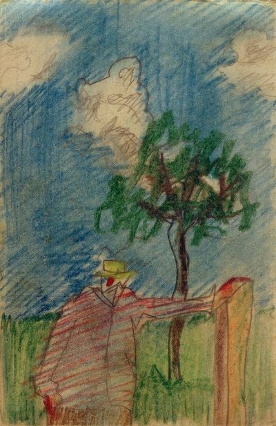 Bez názvu (muž stojící pod stromem) od Laszlo Moholy-Nagy