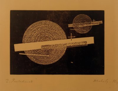 Bez názvu (dva kruhy s pruhy) od Laszlo Moholy-Nagy