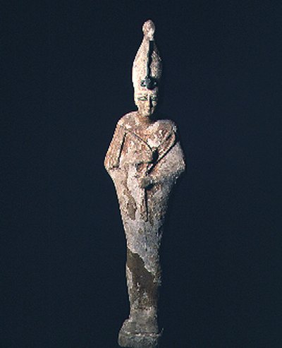 Dřevěná postava Osirise pokrytá Gessem, období Saite, 664-525 př.nl (dřevo a gesso) od Late Period Egyptian