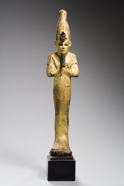 Osiris, pozdní dynastické období, 664-332 př.nl (zlacené dřevo s bronzovou intarzií) od Late Period Egyptian