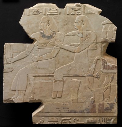 Sedící pár: Mentuemhatovi předci, cca 667-647 př.nl od Late Period Egyptian