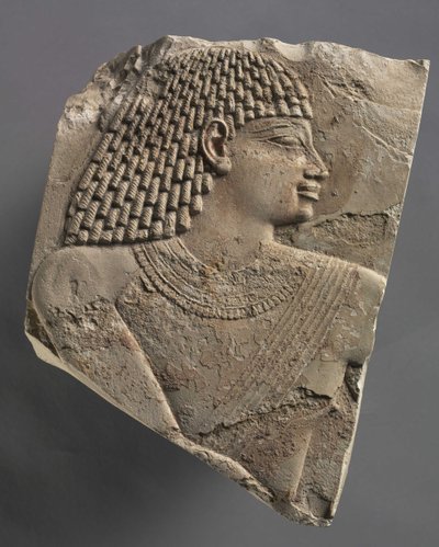 Malá hlava muže, c.667-647 př.nl od Late Period Egyptian