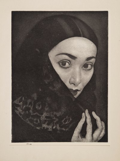 Dáma s šátkem, hospoda. 1926. od Laura Knight