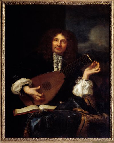 Portrét muže hrajícího na loutnu: předpokládaný portrét Imberta, úředníka parlamentu v Aix. Obraz připisovaný Laurentu Fauchierovi (1643-1672) od Laurent Fauchier