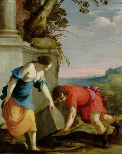 Theseus najde meč svého otce, 1634 od Laurent de la Hyre