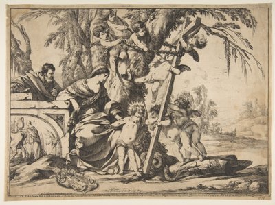 Svatá rodina s Kristem šlápnou na hada, 1639. od Laurent de la Hyre