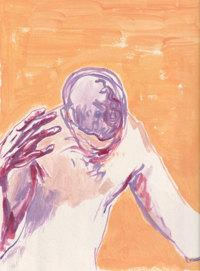 Úzkost, 2025 (akryl na akvarelovém papíře) od Laurie Michaels