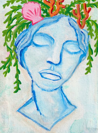 Mořská panna, 2025 (akryl na plátně) od Laurie Michaels