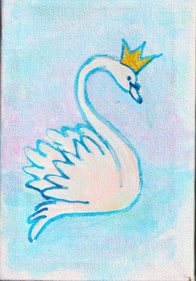 Labutí král, 2025 (akryl na plátně) od Laurie Michaels