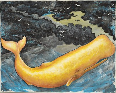 Velryba, cca 2018 (akryl na plátně) od Laurie Michaels