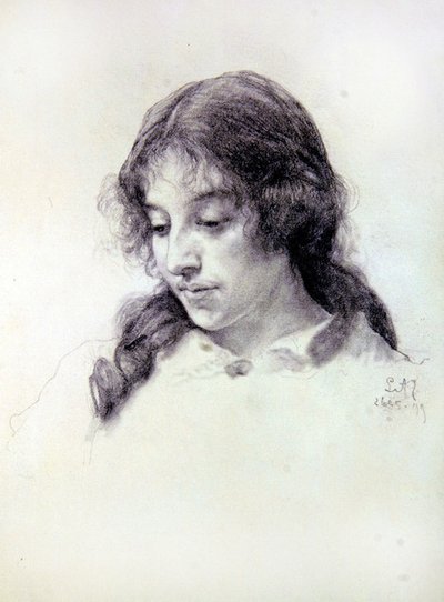 Portrétní studie slečny Raven-Hillové od Lawrence Alma Tadema
