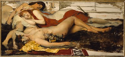Vyčerpaný Maenides, kolem 1873-74 od Lawrence Alma Tadema