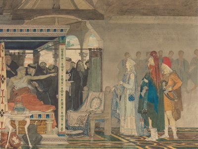Fredegonda u smrtelné postele Praetextatus od Lawrence Alma Tadema