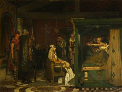 Fredegund navštíví biskupa Prætextatus na jeho smrtelné posteli, 1864 od Lawrence Alma Tadema