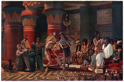 Zábava ve starověkém Egyptě před třemi tisíci lety, ilustrace z „Egyptského mýtu a legendy“, vydané nakladatelstvím Gresham Publishing, Co. od Lawrence Alma Tadema