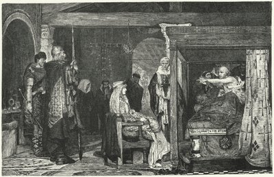 Královna Fredegund u smrtelného lože biskupa Praetextatus, 586 od Lawrence Alma Tadema