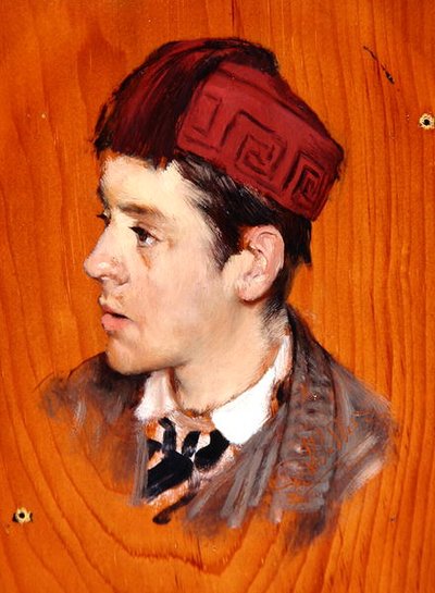 Sir Herbert Thompson, Bart., kolem roku 1877 (olej na panelu) od Lawrence Alma Tadema