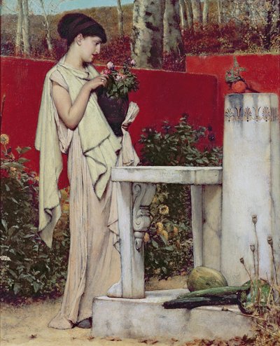 Žena s vázou květin od Lawrence Alma Tadema