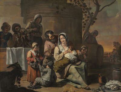 Kruh Le Nain - vinobraní a tančící selské děti (dvojice obrazů), 50. léta 16. století od Le Nain Brothers